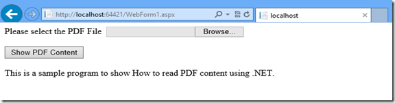 How to read PDF Content using .NET output