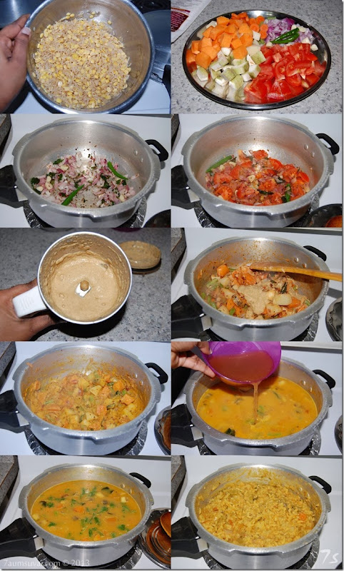 Brown rice kadhamba sadham process