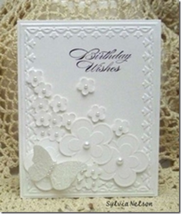 White flower card
