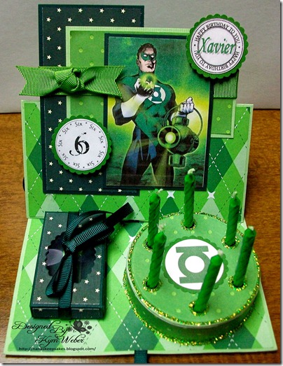 The Green Lantern Birthday Cake Easel Card2