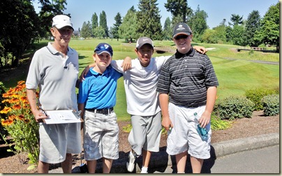 PeeWee Golf group Larry, Danny, Jonathon, Bryce