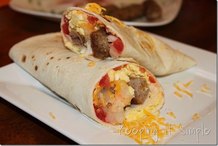 Easy Sausage Breakfast Burrito #BringHillshireHome (1)