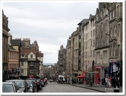 Looking down the Royal Mile from the Castle to Holyrood House.