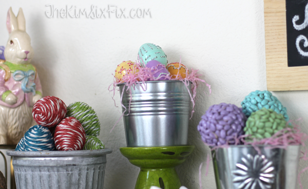Buckets of easter eggs