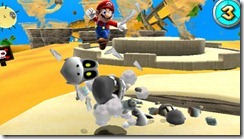 Mario despedaçando um Dry Bones em Super Mario Galaxy... não se preocupe, ele se recuperará logo logo
