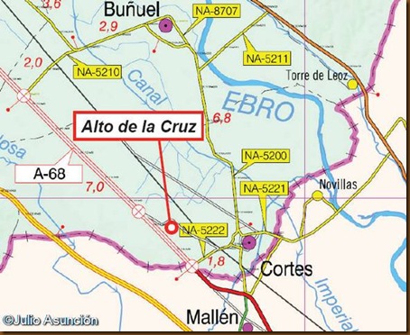 Localización Alto de la Cruz de Cortes