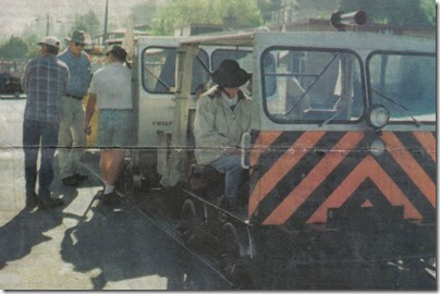 Motorcars on the Portland & Western Railroad in Rainier, Oregon in 1998
