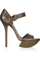 Camilla Skovgaard Metallic textured-leather platform sandals