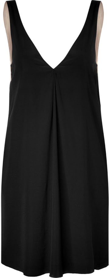 black v neck slip