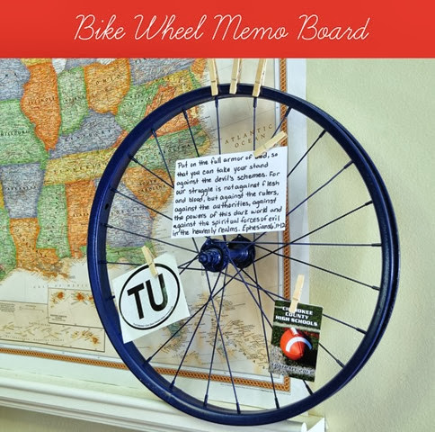 Bike Wheel Memo Board