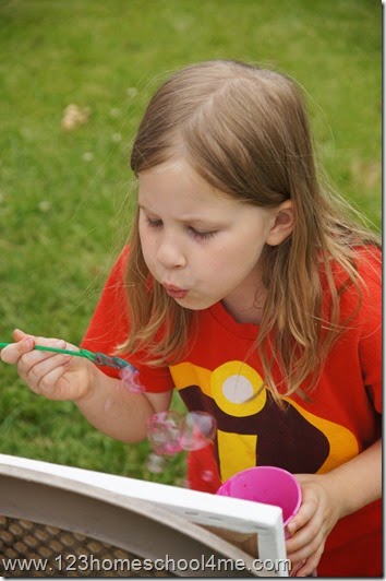 Child made bubble splatter art for kids Child made bubble splatter art for kids