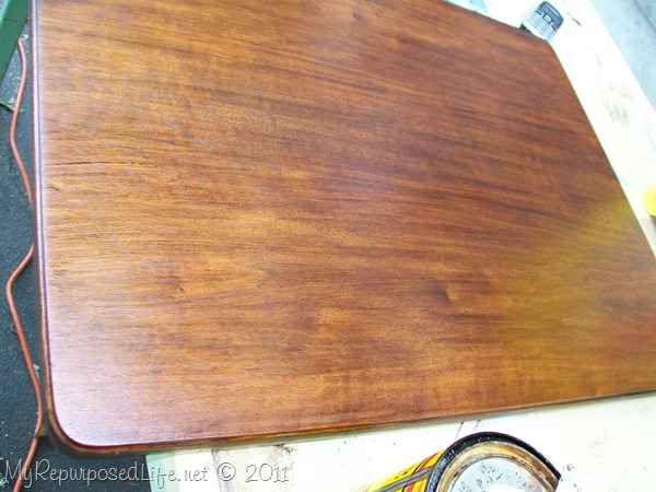 stained table top