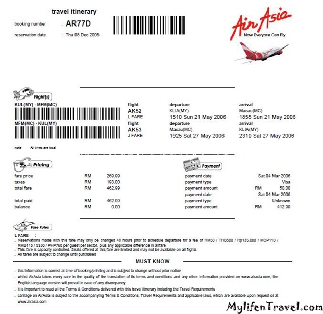 airasia macao ticket