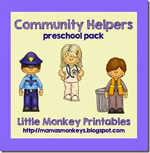 community helpers, preschool pack, police, fire, nurse, garbage