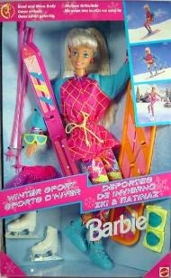 Winter Sports Barbie skis, snowboard and iceskates (1995)