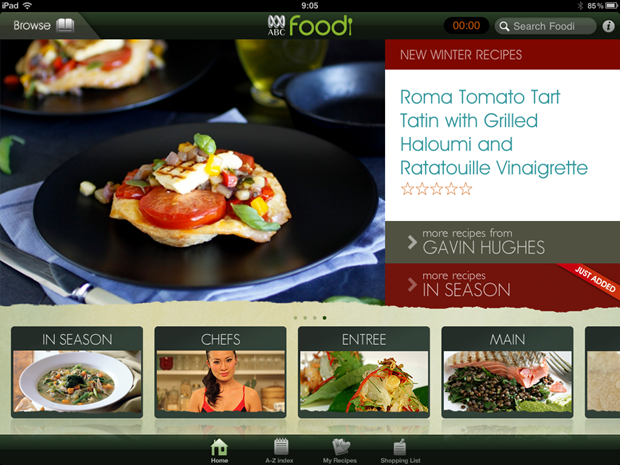 ABC Foodi app su iPad