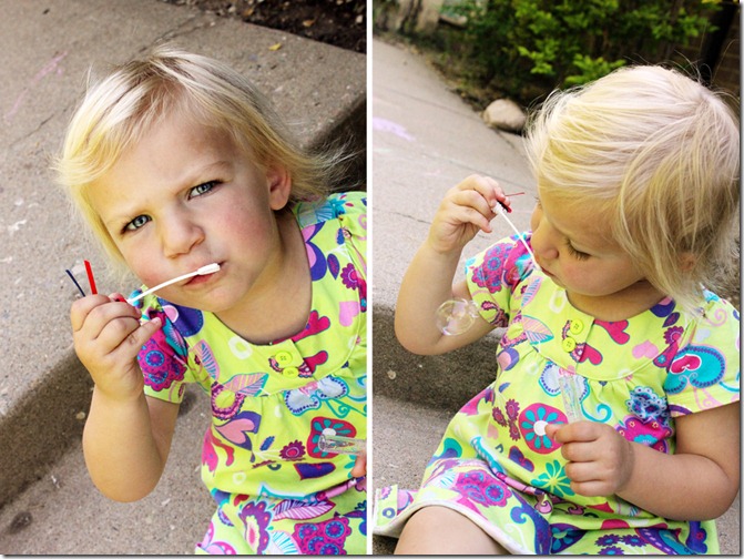 blowing bubbles collage