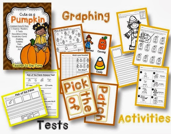 Teacher to the Core has a new Science unit on pumpkins- informational reading that is accessable to first graders- can I hear an amen (3)