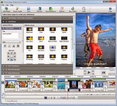 Tela do PhotoStage Slideshow Producer (Imagem de NCHSoftware.com)