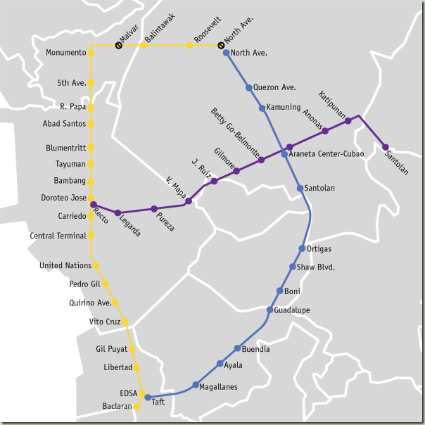 Manila-LRT-MRT-map