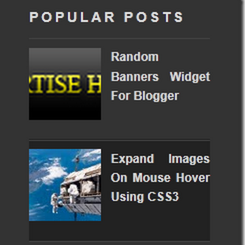 Most Viewed Posts Widget With Thumbnails by Blogger