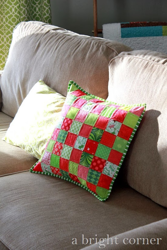 Cute Christmas patchwork pillow!