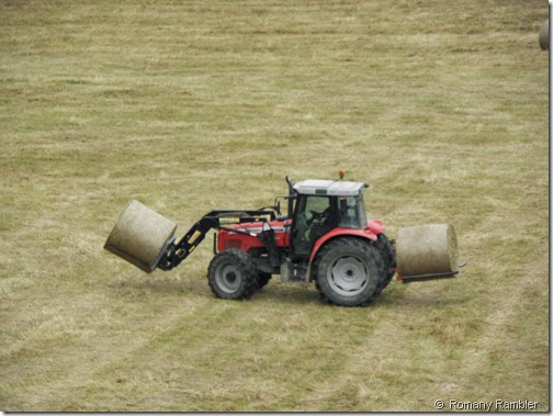 Tractor with bales