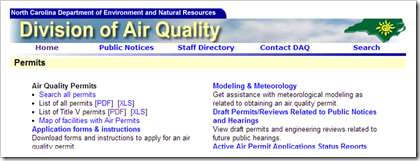 North Carolina Department of Environment and Natural Resources Air Quality