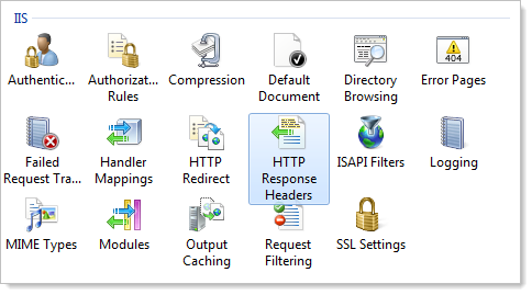 "Le intestazioni di risposta HTTP" nella configurazione IIS