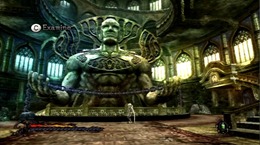 Grande estátua que simboliza e guarda a corrente que deve ser destruída da Torre