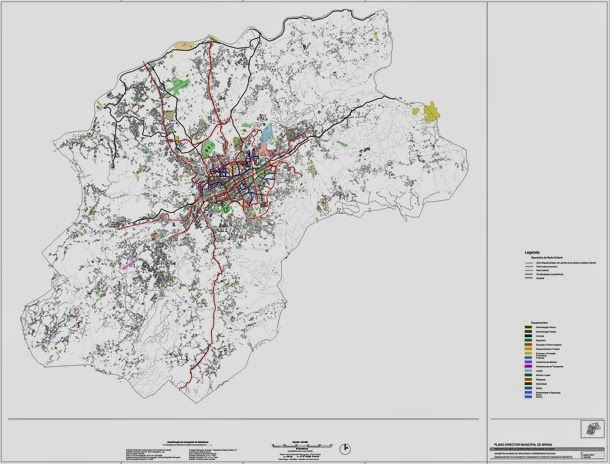 Geometria da Rede de Percursos e Corredores Cicláveis - Mapa com a proposta dos ciclistas urbanos de Braga