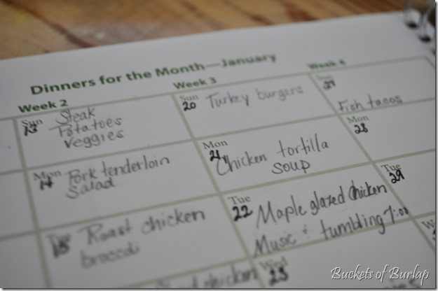 kitchen-meal calendar