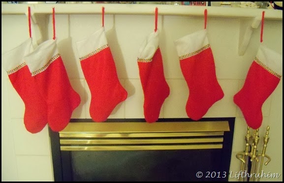 Christmas stockings by the fireplace