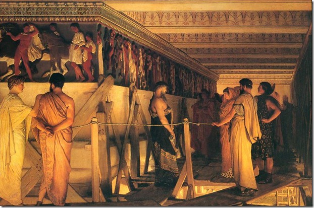 800px-1868_Lawrence_Alma-Tadema_-_Phidias_Showing_the_Frieze_of_the_Parthenon_to_his_Friends