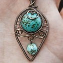 turquoise wire wrapped pendant