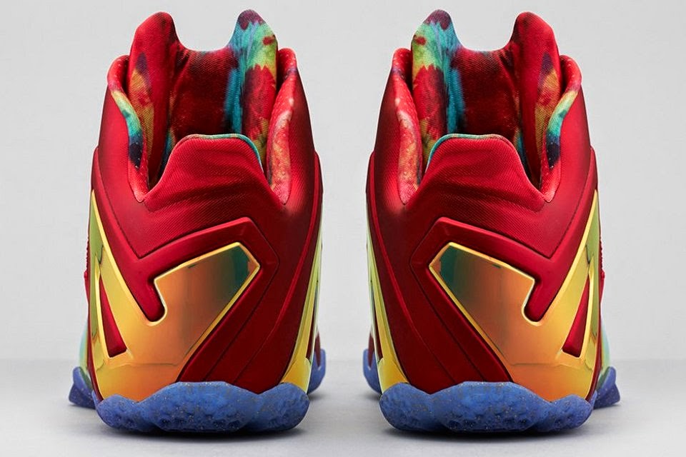lebron shoes red and gold
