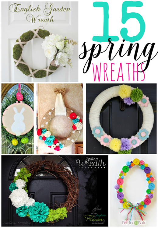 15 Spring Wreaths at GingerSnapCrafts.com #linkparty #features #wreaths