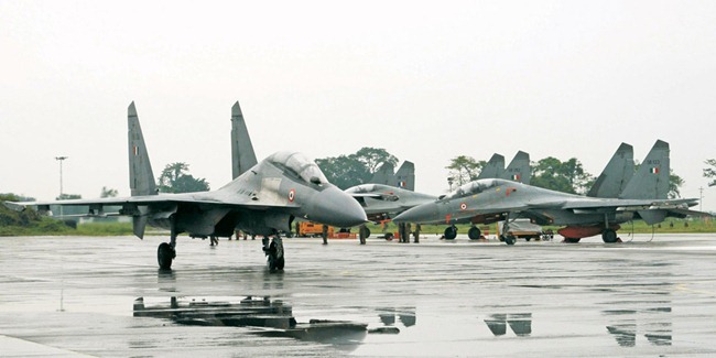Indian Air Force [IAF] Sukhoi Su-30 MKI fighters at Tezpur, Assam [North-East]