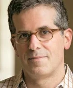 Jonathan Lethem photographed on the campus of Pomona College.