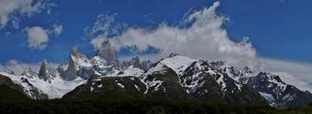 Fitz Roy and glaciers panorama.