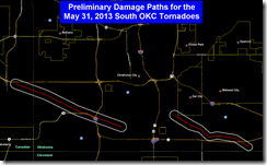 damage path of the South OKC and tinker AFB