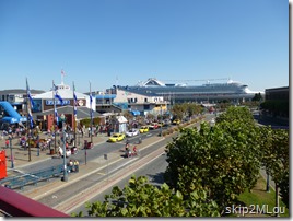 Oct 19, 2013: Looking right from pedestrian overpass from parking garage to Pier 39