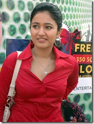 poonam-bajwa in red dress