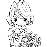 Niña cesto flores lazo pm