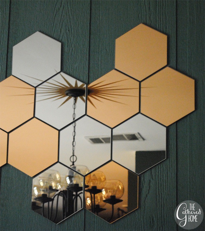 Diy Sunburst Ceiling Medallion Ikea Honefoss Mirrors Dining Room Midcentury Chandelier Honefoss Mirrors 24