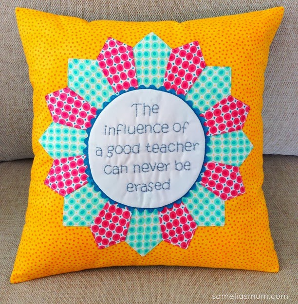 Stitched Dresden Pillow Teacher Gift