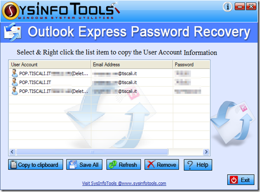 SysInfoTools Outlook Express Password Recovery