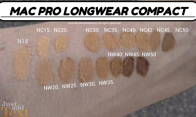 Mac Pro LongWear Compact Foundation; Review & Swatches of Shades