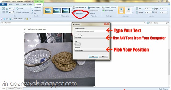 How to watermark a picture in windows live writer