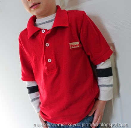 red polo shirt upcycle